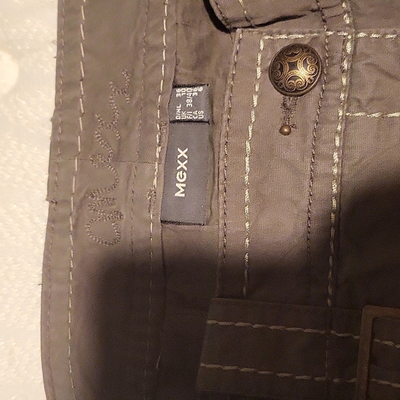 MEXX A Line Tiered Midi Skirt Moss Green Color Size 6 - Picture 3 of 6